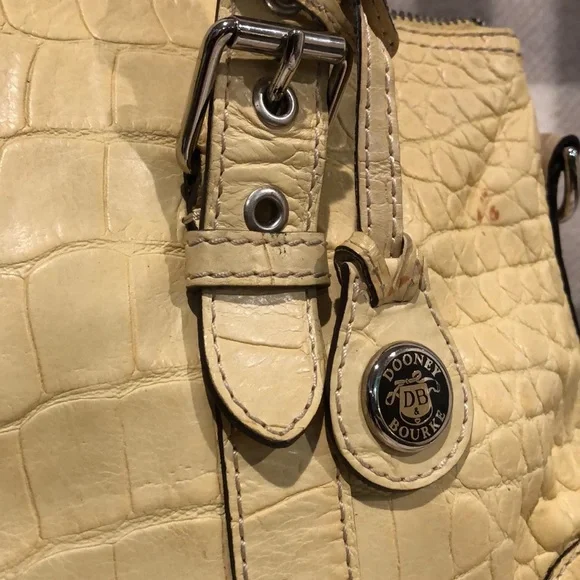 Dooney & Bourke yellow crocodile satchel handbag - Picture 2 of 7